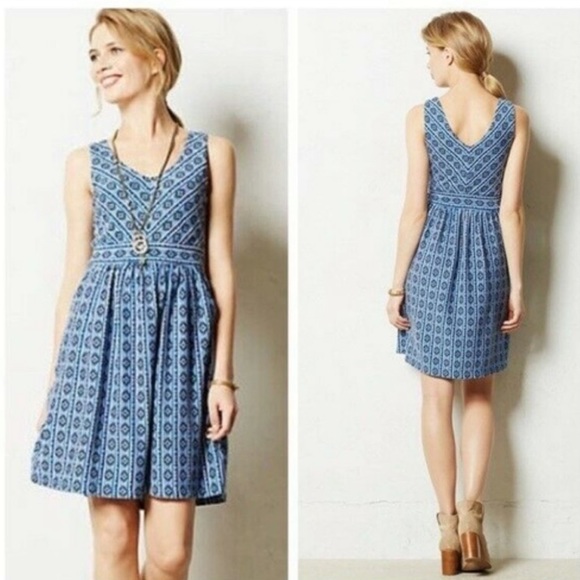 Anthropologie Maeve Lazuli Aztec Dress Size 2 - Picture 2 of 11